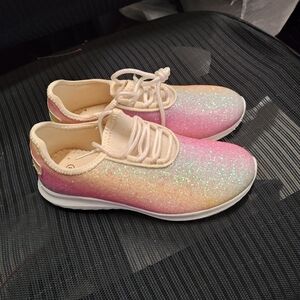 Toozon Zone1k Glitter Sparkle Comfort Light Weight Slip On Flat Sneakers